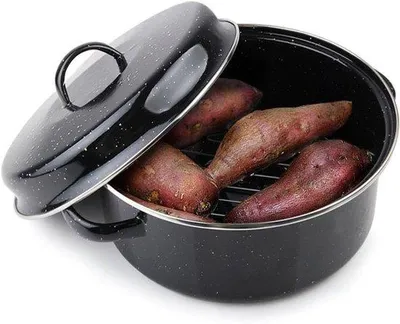 Obrázek produktu pro Oválná smaltovaná pánev s víkem, 28 cm