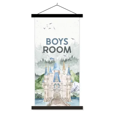 Produktbild von MuchoWow® Textilposter Jungenzimmer - Zitate - Sprichwörter - Kinder - Baby - Jungen 60x120 cm mit schwarzem Rahmen - Magnete