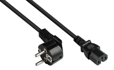 Produktbild von Alcasa P0150-S050, 5 m, Netzstecker Typ E+F, C15-Koppler, H05V2V2-F, 250 V