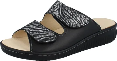 Immagine prodotto di LONGO muli da donna in pelle liscia stampata argento nero : 40 Numero di scarpe: 40
