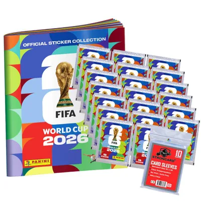 Produktbild von Fifa World Cup 2026 Sticker - WM Sammelsticker - 1 Album + 20 Tüten + 10 STRONCARD Sleeves