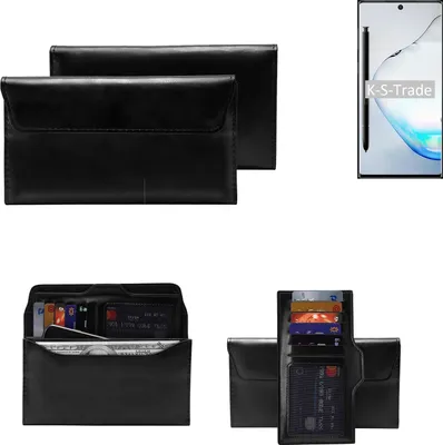 Produktbild von K-S-Trade Handy Hülle kompatibel mit Samsung Galaxy Note 10 Schutz Hülle Tasche Schutz Case Handytasche Kunstleder schwarz, 1x