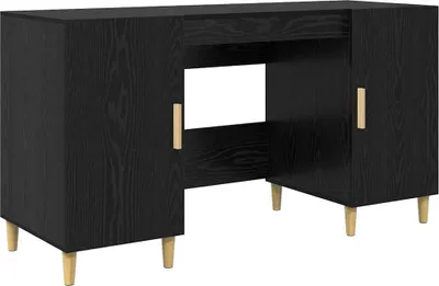 Immagine prodotto di vidaXL Scrivania con ripiano in rovere nero 140 x 50 x 75 cm