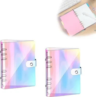 Produktbild von Ringbuch A6, transparent, bunt, 6 Ringe, 2 Stück, für Dokumente