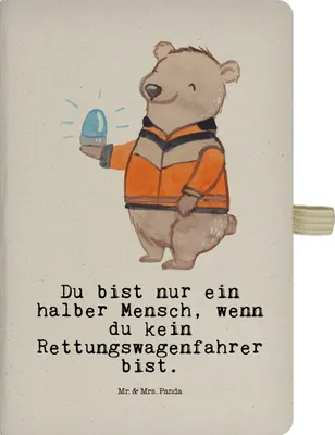 Produktbild von Mr. & Mrs. Panda notizbuch Rettungswagenfahrer Herz - Transparent - Geschenk, Tagebuch, Journal, Adressbuch, A5, Kladde