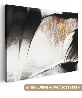 Produktbild von MuchoWow® - Leinwandbilder - Gold - Abstrakt - Design, Wandbild, Wanddeko Bilder Wohnzimmer, 40x30 cm