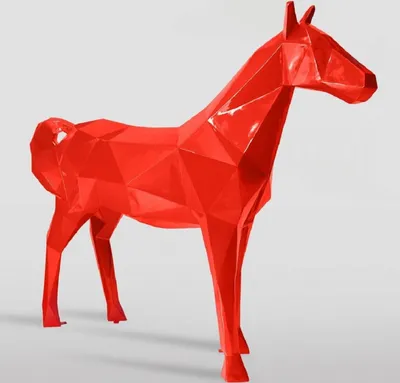 Produktbild von Casa Padrino XXL Deko Skulptur Pferd Rot 220 x H. 190 cm