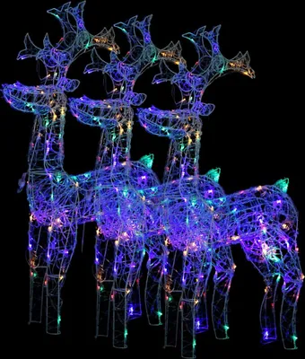Image de vidaXL Rennes Décoration de Noël 3 pcs. 60x16x100 cm Acrylique
