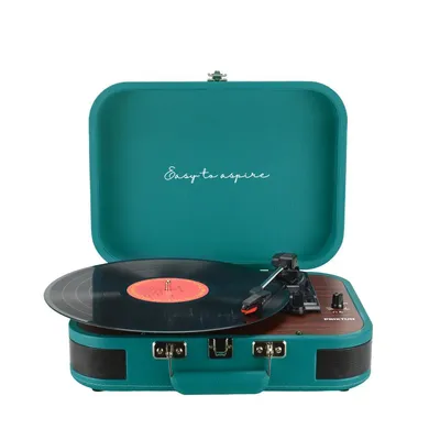 Produktbild von Plattenspieler mit lautsprecher PRIXTON VC600, Schallplattenspieler mit Bluetooth und Encoding-Funktion, Vinyl-Player, Radio FM und USB Port, Blau