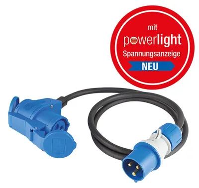 Image de as-Schwabe Câble adaptateur CEE 1.5m CEE mâle sur CEE femelle coudée 16A IP44