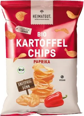 Produktbild von Heimatgut  Kartoffel Chips Paprika 125g