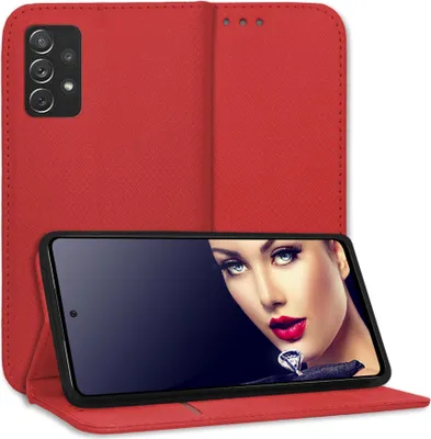 Produktbild von Bookstyle Schutzhülle Klapphülle Schutztasche Etui Cover für Samsung Galaxy A72 (6.7'') - Rot