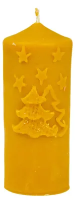 Imagen del producto de Vela cilíndrica de Año Nuevo, fabricada con cera de abeja 100% natural