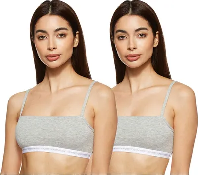 Produktbild von Calvin Klein dames ONE Baumwolle bralette (2-pack), ongevoerd, grijs