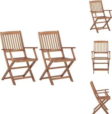 Immagine prodotto di vidaXL Sedie da giardino pieghevoli 2 pz. Legno massiccio di acacia - sedie da giardino