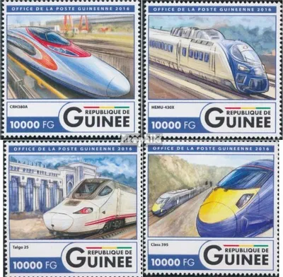 Produktbild von Briefmarken Guinea 2016 Mi 11971-11974 (kompl. Ausgabe) postfrisch Schnellzüge