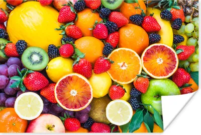 Produktbild von MuchoWow® Poster Apfel - Weintrauben - Obst 120x80 cm - Bilder