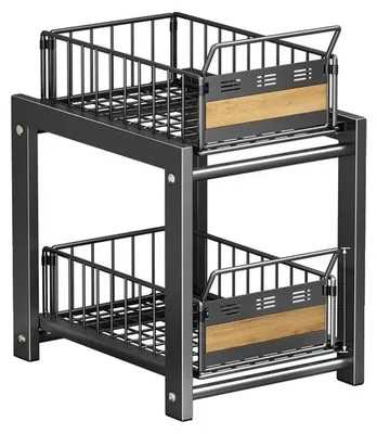 Produktbild von Lagerregal, Ausziehbares Design, Platzsparend, schwarz