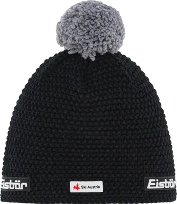 Produktbild von Eisbär Jamie Pompon MÜ SKA Strickmütze mit Bommel Uni, Farbe:Schwarz