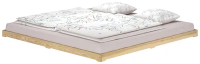 Produktbild von Extra großes und niedriges Futonbett 200x200 Holzbett Esche lackiert V-60.47E-20ohne Zubehör
