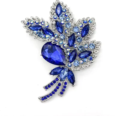 Produktbild von Große Brosche Anstecknadel aus österreichischem Kristall in Blattform, Blumenstrauß, Strass, Schaldekoration, Kranz, Tuch, Broschen für Frauen und Mädchen