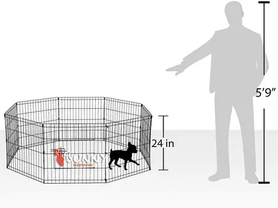 Produktbild von Hundegehege 8 Paneele, faltbar, für draußen, schwarz
