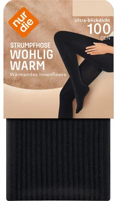 Produktbild von NUR DIE Damen Strumpfhose Wohlig Warm 100 DEN - rippe - Größe 48-52