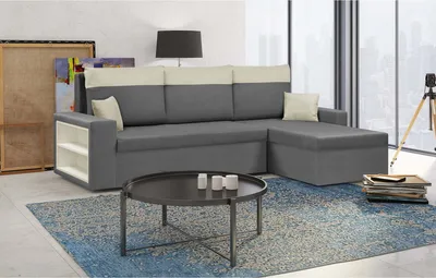 Produktbild von Ecksofa mit Schlaffunktion PABLO1 - Grau/Creme