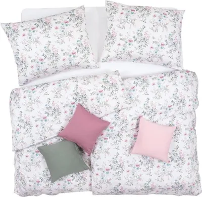 Obrázek produktu pro SCANquilt povlečení SATÉN DESIGN medline bílopastelová 100% dlouhovlákná česaná bavlna 140 x 200/70 x 90 cm