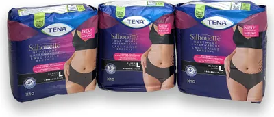 Immagine prodotto di 30 pezzi TENA Silhouette, biancheria intima alta sui fianchi, taglia L, nero
