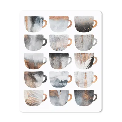 Produktbild von MuchoWow® Mauspad Mousepad Kaffeetassen - Abstrakt - Muster 19x23 cm - Mousepads - Maus Mat - Pad - Mausunterlage - Mauspads - Spielen