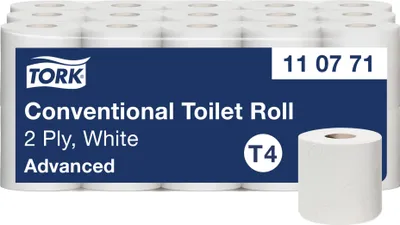 Produktbild von TORK Toilettenpapier 2-lagig weiß Großpackung 30 Rollen á 400 Blatt
