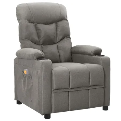 Image de The Living Store Fauteuil de massage gris clair Tissu