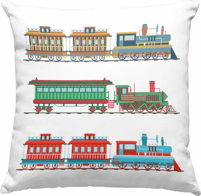 Produktbild von Trendation - Züge Deko-Kissen mit Füllung 40x40 Geschenk Eisenbahner Lokführer Spruch Lokomotive Geschenkidee Eisenbahn Modelleisenbahn (Blau)