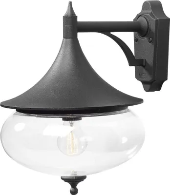 Produktbild von Konstsmide Libra Wandleuchte schwarz lackiertes Aluminium, klares Glas, Hand EU 581-750