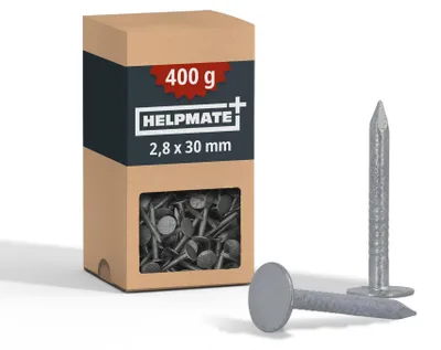 Imagen del producto de HELPMATE – Clavos para tejas, 2,8 x 30 mm, galvanizados mecánicamente – 400 g