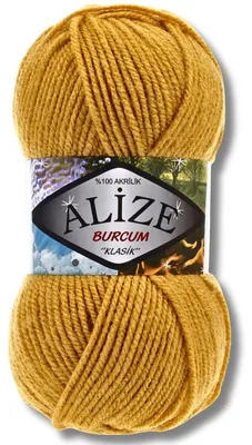 Produktbild von Alize 1x 100g Burcum Klasik Wolle, Uni, Häkeln, Stricken (Mustard - 2)