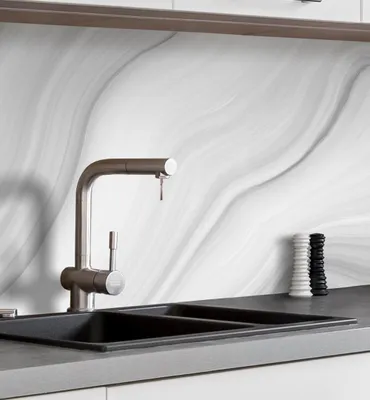 Produktbild von Küchenrückwand selbstklebend Marmor hellgrau Spritzschutz Folie 60 x 60cm