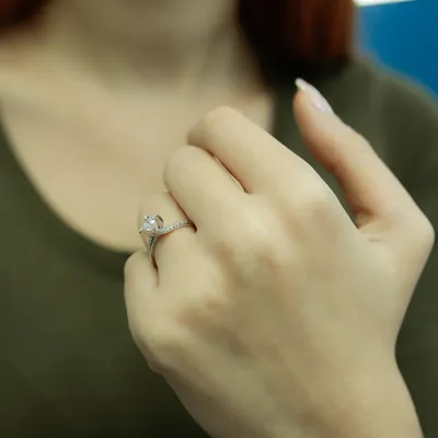 Produktbild von 0,40 Carat Diamant Solitär Ring Antragsring 14 Karat Weißgold