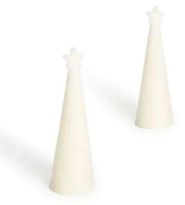 Produktbild von 2er Set LED Weihnachtskerzen aus Wachs mit Stern Solara Beige ↑26 cm