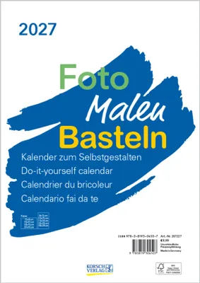 Produktbild von Foto-Malen-Basteln Bastelkalender A4 weiß 2027
