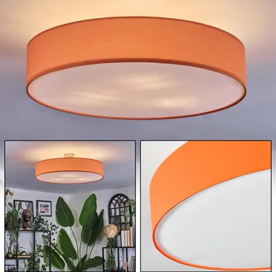 Produktbild von Mels Deckenlampe aus Metall/Stoff/Kunststoff in Nickel-matt/Orange/Weiß