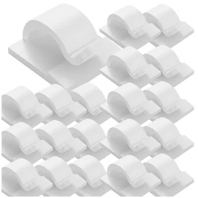 Produktbild von Selbstklebende Kabelhalter, Kabelorganisator, Clips, 30 Stück, weiß