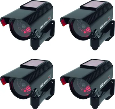 Produktbild von BASI - CCD Solar Kamera-Attrappe - KA 311 - Schwarz - Solarbetrieben - IP 23  - Montagematerial inkl. - 4 Stück - 1000-0311