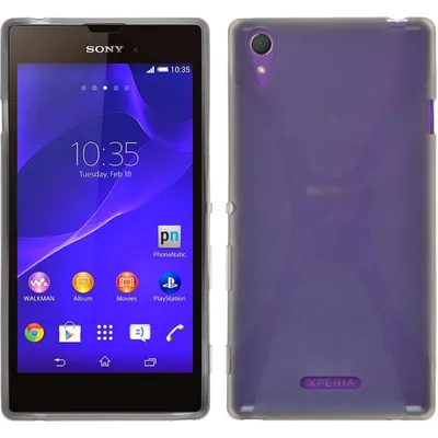Produktbild von PhoneNatic Case kompatibel mit Sony Xperia Style - grau Silikon Hülle X-Style + 2 Schutzfolien