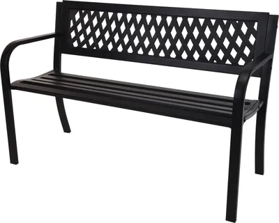 Produktbild von ProGarden Gartenbank Stahl 119x50x75 cm Schwarz