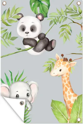 Produktbild von MuchoWow® 40x60 cm Outdoor-Poster Gartendeko Sichtschutz Garten Poster für den Garten  Tiere - Kinder - Dschungel