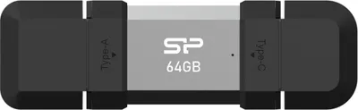 Obrázok produktu pre Silicon Power SP064GBUC3C51V1S, 64 GB, USB Type-A / USB Type-C, 3.2 Gen 1 (3.1 Gen 1), 120 MB/s, Čiapky, Čierna, Strieborná