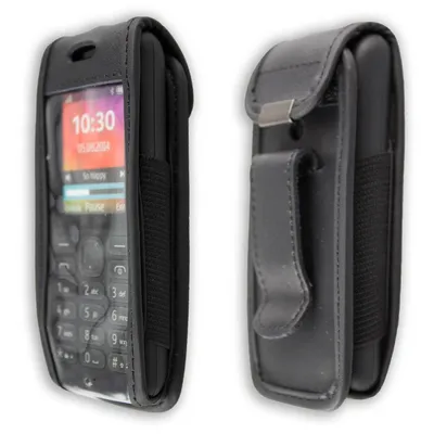 Produktbild von caseroxx Ledertasche mit Gürtelclip kompatibel mit Nokia 130 aus Echtleder, Tasche mit Gürtelclip und Sichtfenster