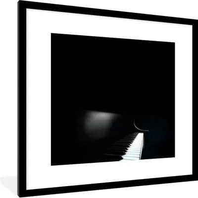 Produktbild von MuchoWow® Gerahmtes Poster Seitenansicht eines Klaviers 40x40 cm - Poster mit Schwarzem Bilderrahmen Wandposter Rahmen Foto Bilder - Poster - Plakat im Rahmen